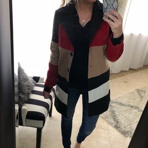 Color-blocked Trench Coat